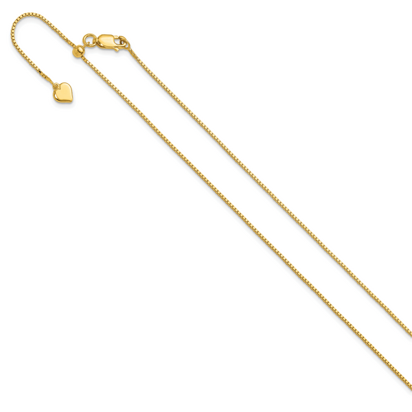 Leslie's Sterling Silver Gold-plated Adjustable .95mm Box Chain - Image 2