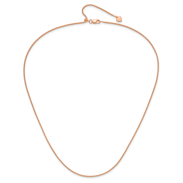 Leslie's Sterling Silver Adjustable Rose Gold-plated 1.3mm Spiga Chain - Image 4