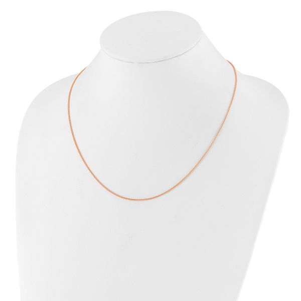Leslie's Sterling Silver Adjustable Rose Gold-plated 1.3mm Spiga Chain - Image 3