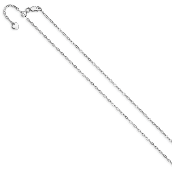 Leslie's Sterling Silver Adjustable 2mm Flat Oval Chain - Image 2