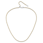 Leslie's Sterling Silver w/Gold-tone Adjustable 2mm Cyclone Chain - Image 4