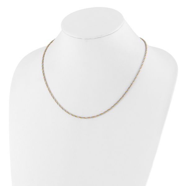 Leslie's Sterling Silver w/Gold-tone Adjustable 2mm Cyclone Chain - Image 3