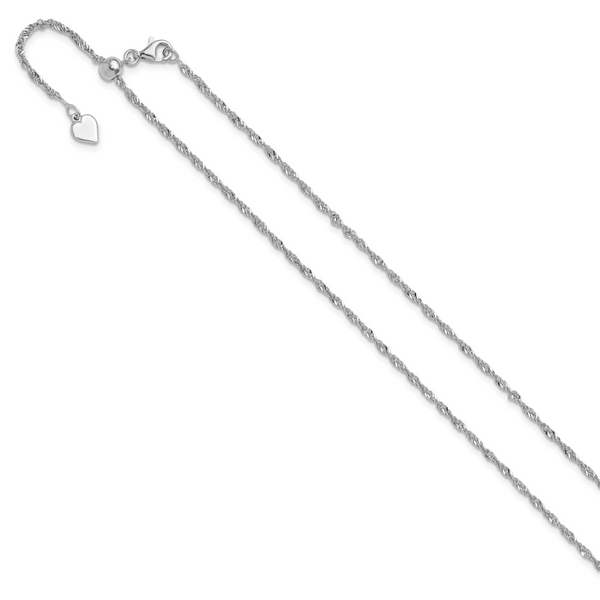 Leslie's Sterling Silver Adjustable 1.6mm Singapore Chain - Image 2
