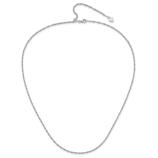 Leslie's Sterling Silver Adjustable 1.6mm Singapore Chain - Image 4