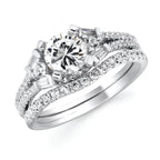 14k White Gold Bridal Set