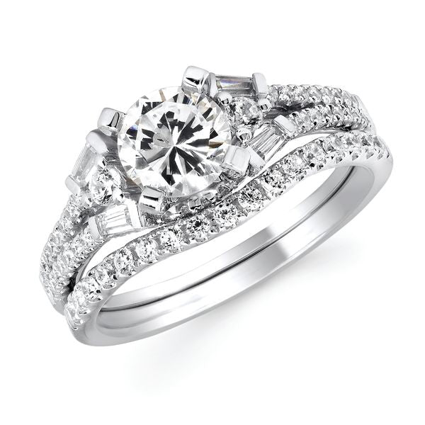 14k White Gold Bridal Set