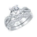 14k White Gold Bridal Set