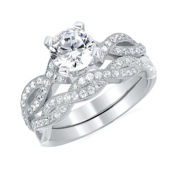14k White Gold Bridal Set