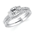 14k White Gold Bridal Set
