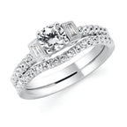 14k White Gold Bridal Set