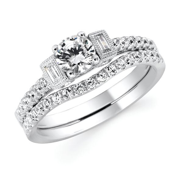 14k White Gold Bridal Set