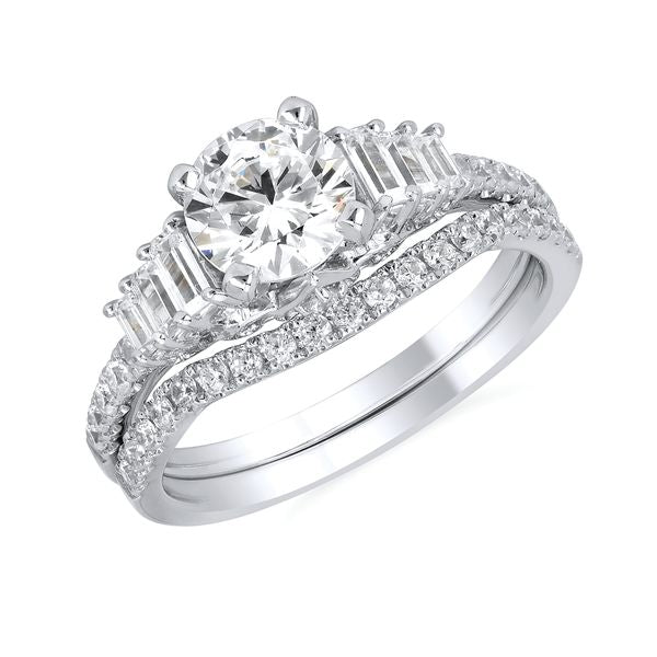 14k White Gold Bridal Set
