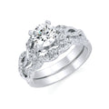 14k White Gold Bridal Set