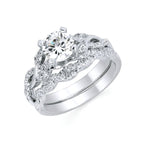 14k White Gold Bridal Set