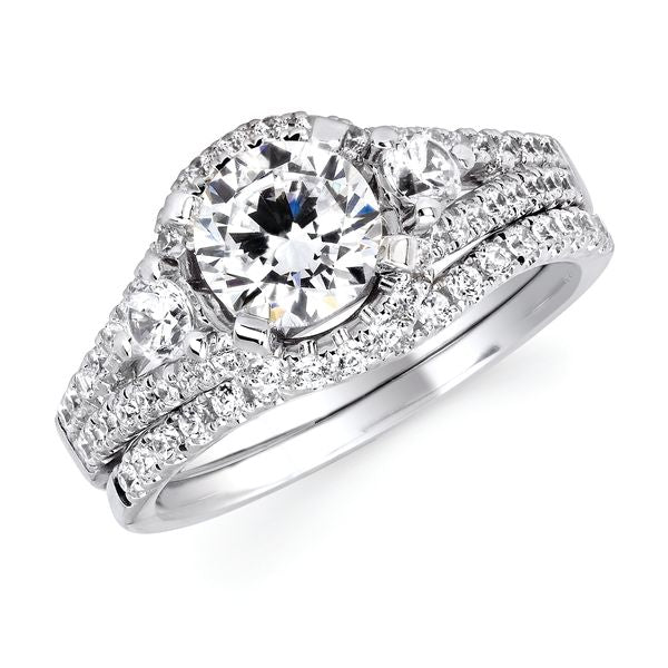 14k White Gold Bridal Set