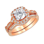 14k Rose Gold Bridal Set