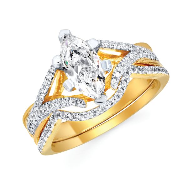 14k Yellow Gold Bridal Set