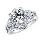 14k White Gold Bridal Set