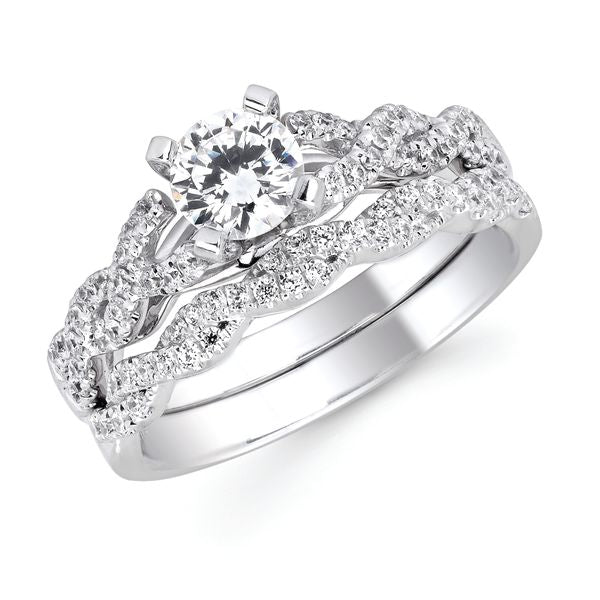 14k White Gold Bridal Set
