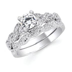 14k White Gold Bridal Set