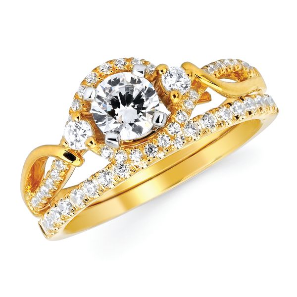 14k Yellow Gold Bridal Set
