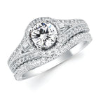 14k White Gold Bridal Set