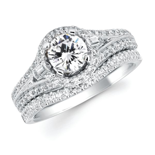 14k White Gold Bridal Set