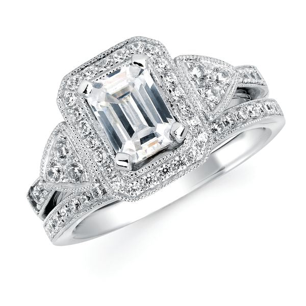 14k White Gold Bridal Set