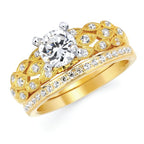 14k Yellow Gold Bridal Set