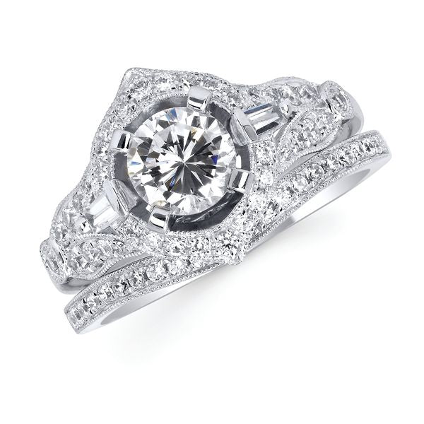 14k White Gold Bridal Set