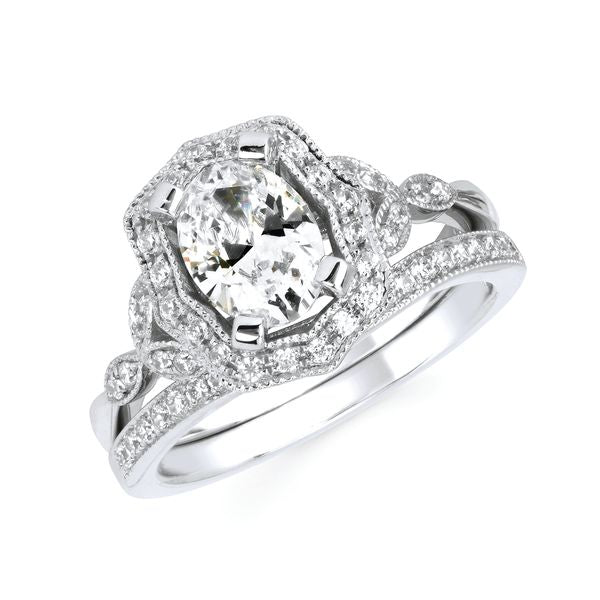 14k White Gold Bridal Set