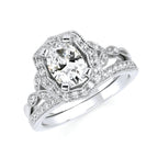 14k White Gold Bridal Set