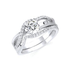 14k White Gold Bridal Set