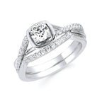 14k White Gold Bridal Set