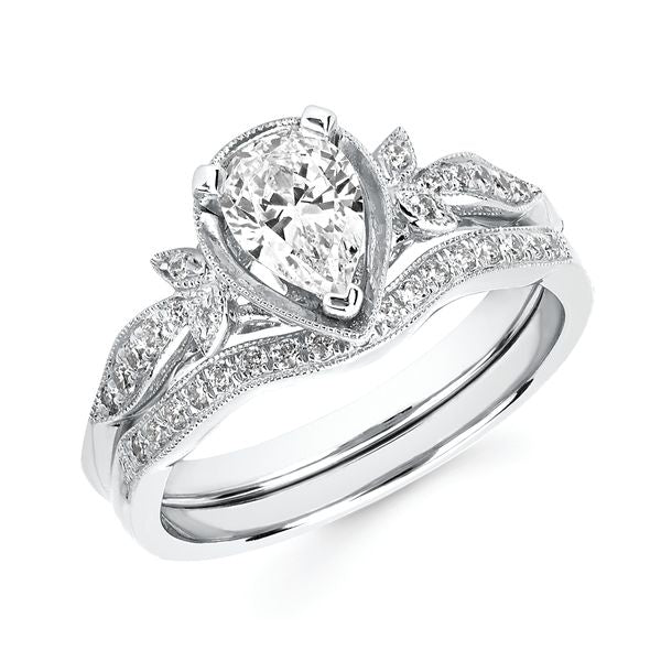 14k White Gold Bridal Set