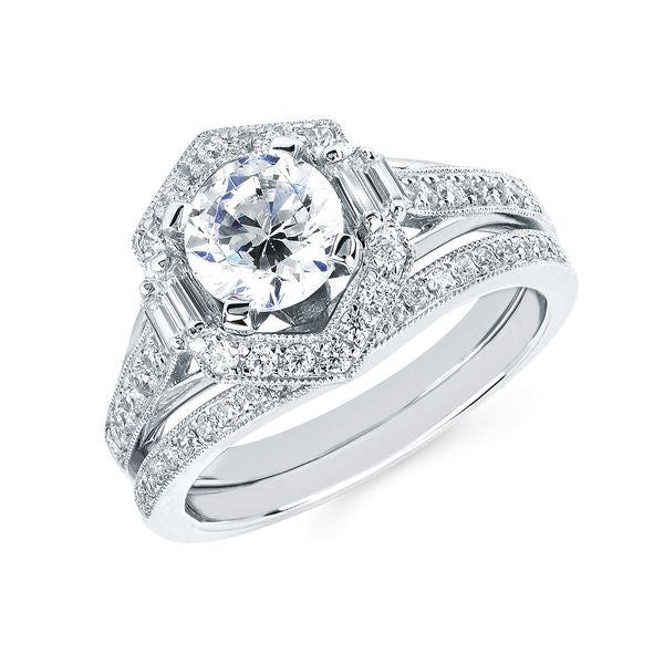 14k White Gold Bridal Set
