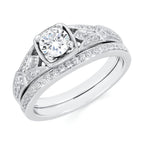 14k White Gold Bridal Set