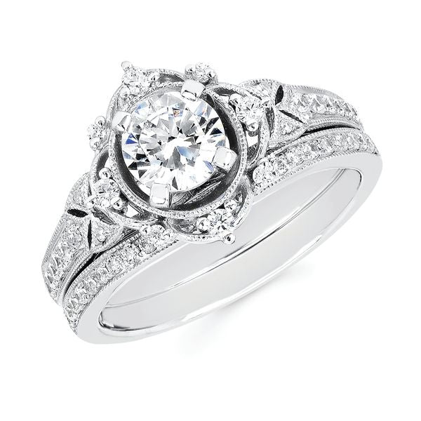14k White Gold Bridal Set