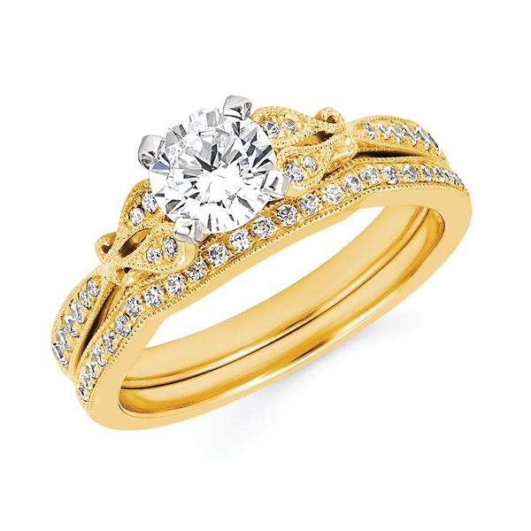 14k Yellow Gold Bridal Set