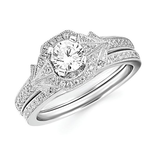 14k White Gold Bridal Set