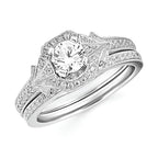14k White Gold Bridal Set