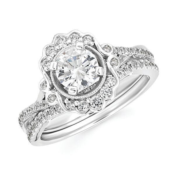 14k White Gold Bridal Set