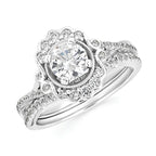 14k White Gold Bridal Set