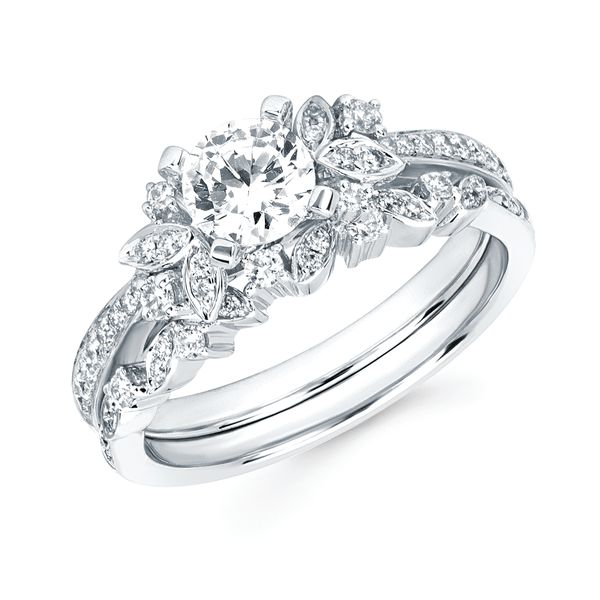 14k White Gold Bridal Set