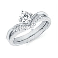 14k White Gold Bridal Set