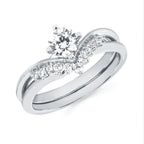 14k White Gold Bridal Set