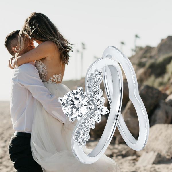 14k White Gold Bridal Set - Image 5