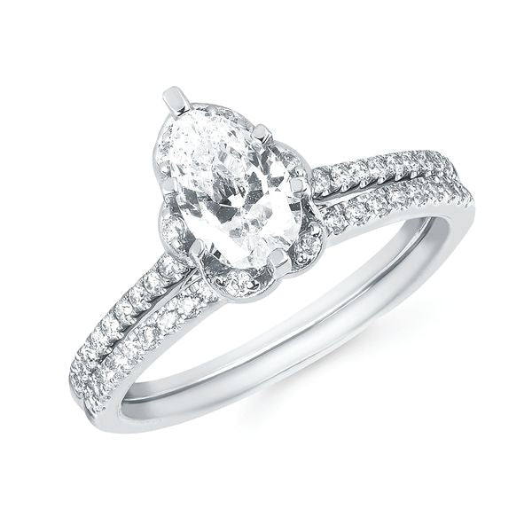 14k White Gold Bridal Set