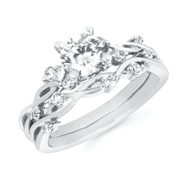 14k White Gold Bridal Set