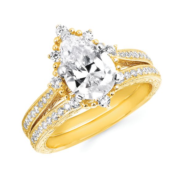 14k Yellow Gold Bridal Set